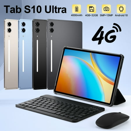 10.1 inch Android 14 Tablets, Quad Core Processor (2+2) 4GB RAM 32GB ROM Tablet, CHYCET 1TB Expandable Tablet PC, 4000mAh Battery, 1280*800 IPS Display, WiFi & Bluetooth Enabled -S10 Ultra
