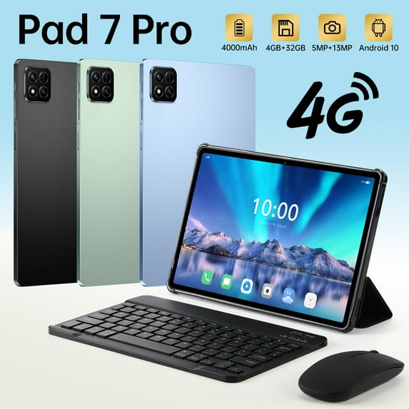 10.1 inch Android 14 Tablets, Quad Core Processor (2+2) 4GB RAM 32GB ROM Tablet, CHYCET 1TB Expandable Tablet PC, 4000mAh Battery, 1280*800 IPS Display, WiFi & Bluetooth Enabled -Pad 7s Pro
