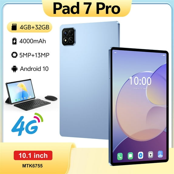 10.1 inch Android 14 Tablets, Quad Core Processor (2+2) 4GB RAM 32GB ROM Tablet, CHYCET 1TB Expandable Tablet PC, 4000mAh Battery, 1280*800 IPS Display, WiFi & Bluetooth Enabled -Pad 7s Pro