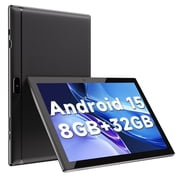 10.1 inch Android 15 Tablets RAM 8GB+ROM 32GB Quad Core Tablet, IPS Screen, 8.0 MP Camera, Wi-Fi, Bluetooth, GPS, FM Tablet PC Black