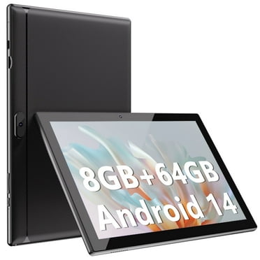 10.1 inch Android 14 Tablets RAM 8GB+ROM 64GB Quad Core Tablet, IPS Screen, 8.0 MP Camera, Wi-Fi, Bluetooth, GPS, FM Tablet PC Black