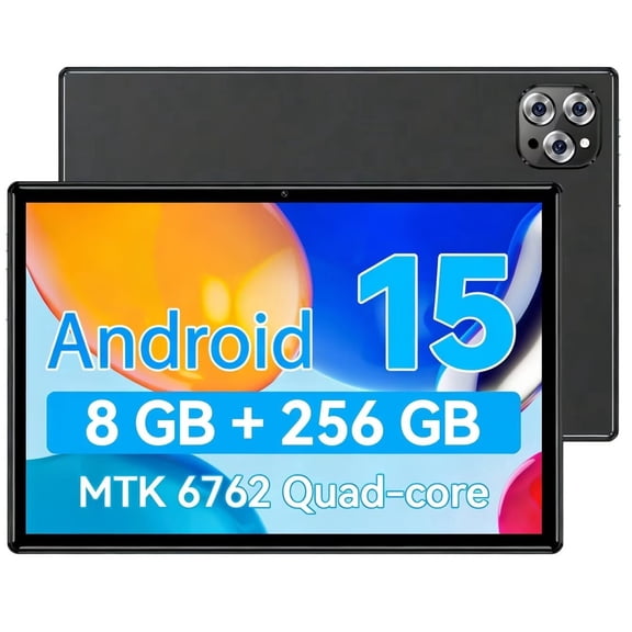 10.1-inch Android 15 Tablet 2026, 8GB RAM + 256GB ROM,Octa-core 2.0GHz Processor, 5MP Front,13MP Rear Camera, 6000mAh Battery, HD (1280x800) IPS Touchscreen, 5.4, 802.11ac WiFi 5, No SIM Card Support