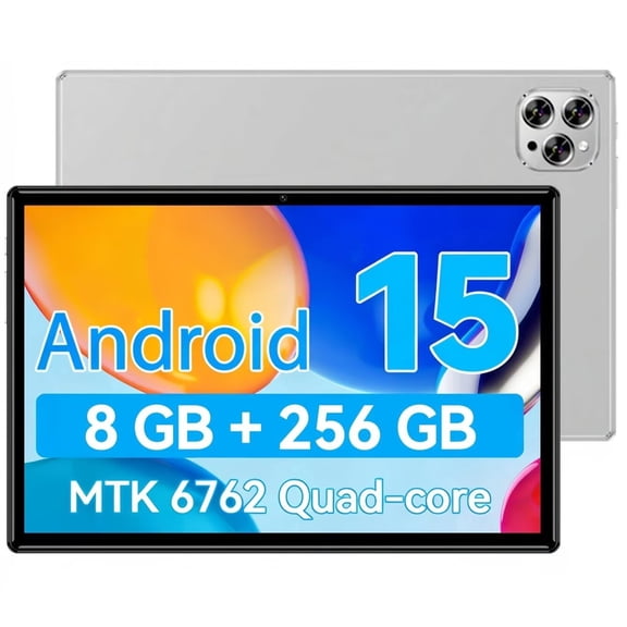 10.1-inch Android 15 Tablet 2026, 8GB RAM + 256GB ROM,Octa-core 2.0GHz Processor, 5MP Front,13MP Rear Camera, 6000mAh Battery, HD (1280x800) IPS Touchscreen, 5.4, 802.11ac WiFi 5, No SIM Card Support