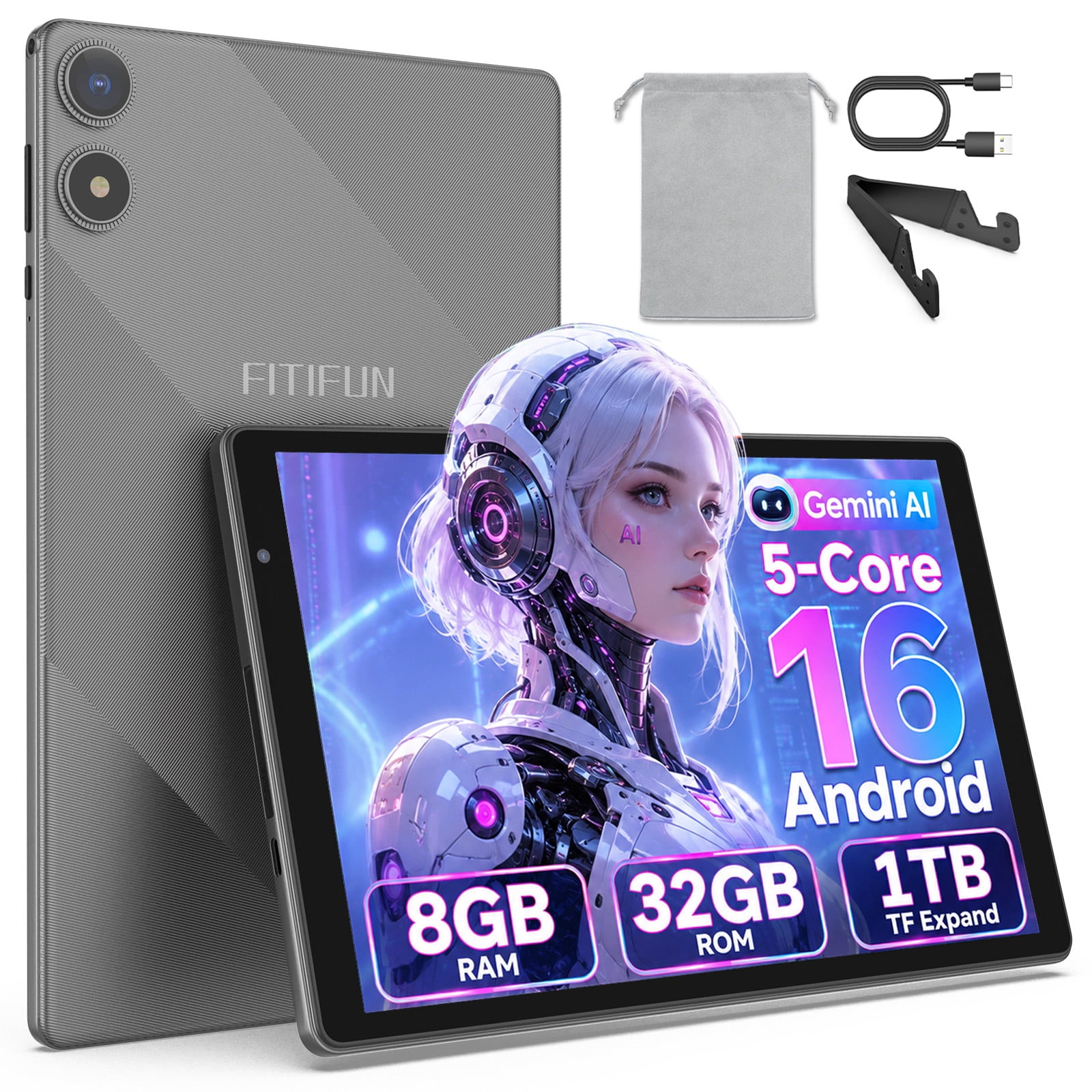 Android16 タブレット 10.1インチ 8GB+32GB FITIFUN 10.1 inch Android 16 Tablets,3GB RAM 32GB ROM 1TB Expand
