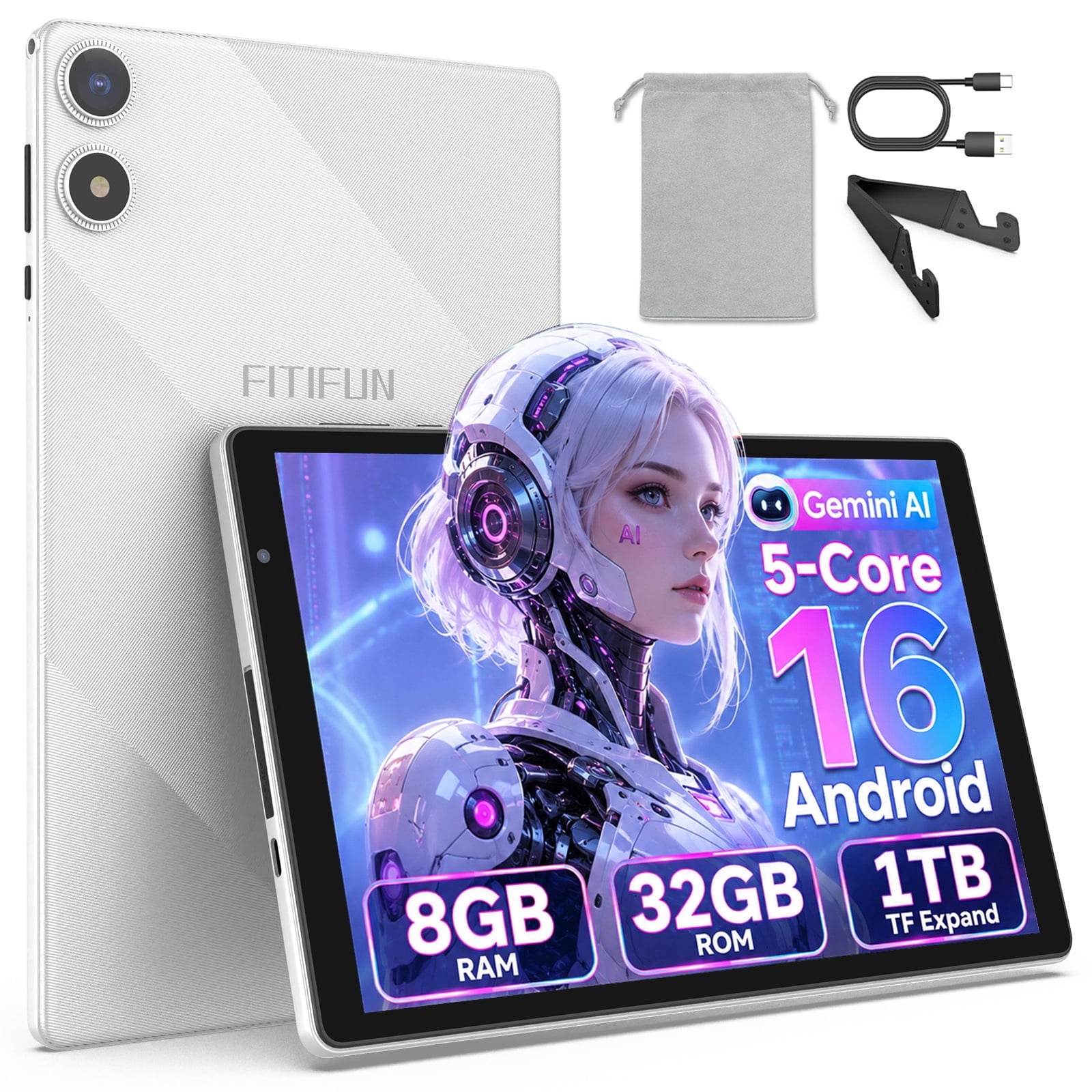 最新タブレットAndroid 16 32GBWi-FiBluetooth FITIFUN 10.1 inch Android 16 Tablets,3GB RAM 32GB ROM 1TB Expand