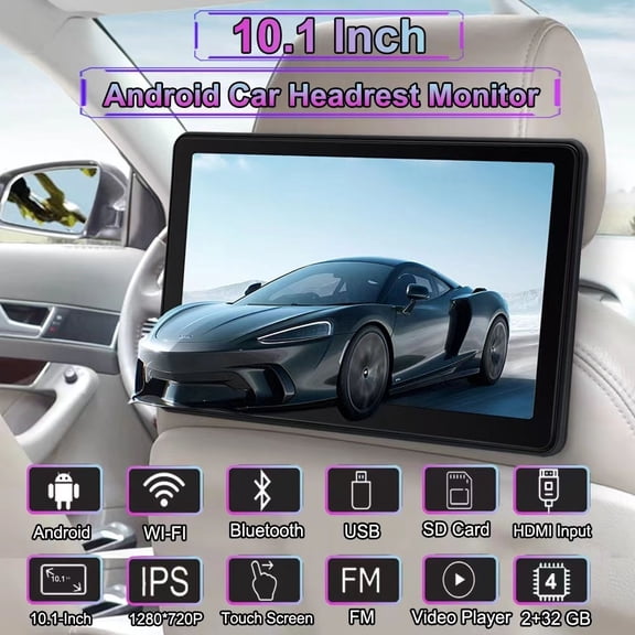 10.1 inch Car Android Headrest Monitor IPS INCELL Panel 1280X720 2+32GB