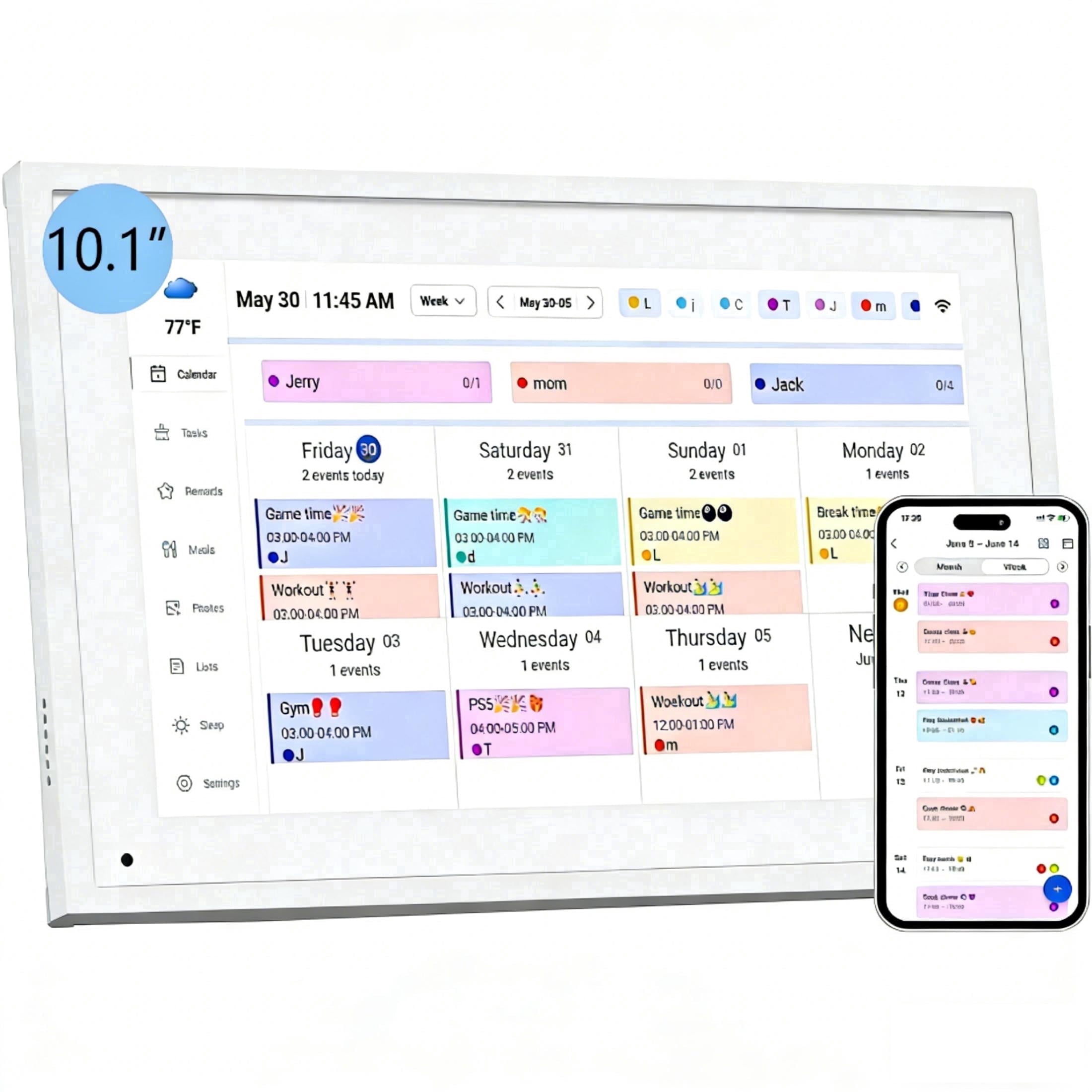 10.1 inch Digital Calendar Chore Chart with Touchscreen - Full HD ...