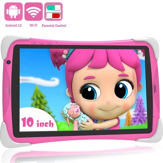 10.1 inch Kids Tablet, Android 12, 4GB+64GB Tablet with WiFi and Parent Control