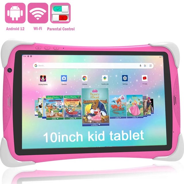 10.1'' Android 12 Kids Tablet, 32GB, WiFi, Preinstalled Apps with