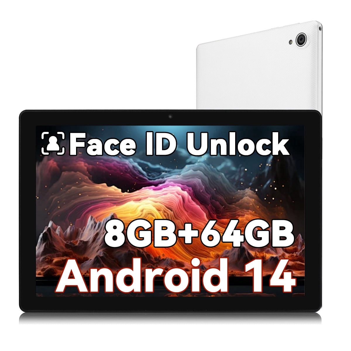 10.1 inch Octa-Core Tablet, 8GB+64GB expand up to 1TB, 5000mAh, Drop-proof Case, Dual Camera, 5G/2.4G WiFi,White