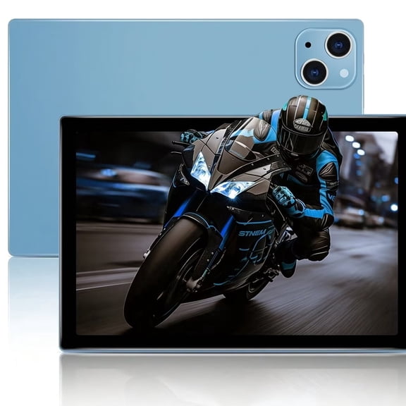 10.1-inch Tablet, Android 15 Operating System; 1280800 IPS HD Touchscreen Display, 8-core Processor, 4GB RAM, 64GB ROM, 5MP + 13MP Camera, 6000mAh Battery, Wi-Fi 5, Blue