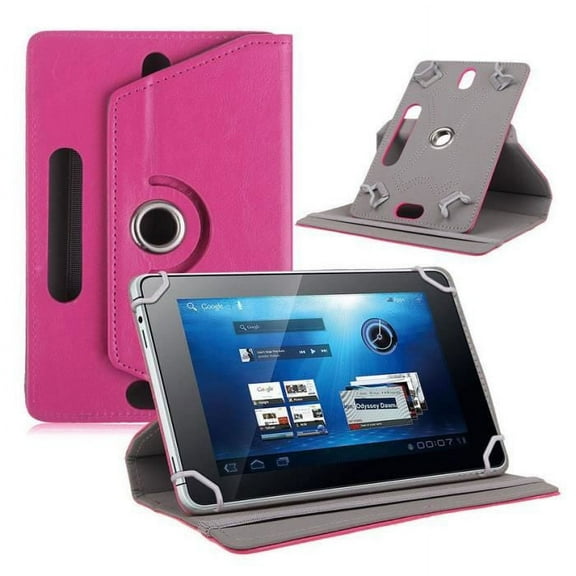 10.1 inch Tablet Case, Universal PU Leather Stand Case Cover with Magnetic Closure for 10.1 inch Tablet - Hot Pink