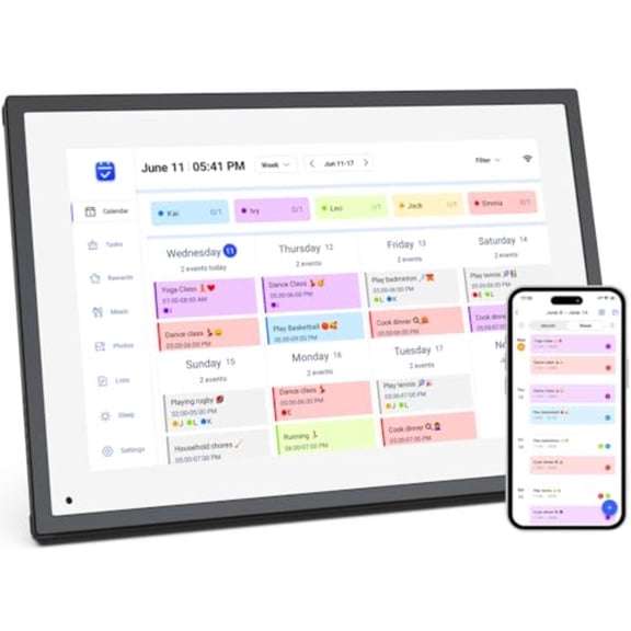 10.1 inch Wall Planner Digital Calendar and Chore ChartSmart Touchscreen Interactive Display for Family Schedules Hearth Display Digital Calendar Digital Photo Frame Share Moments from Anywhere