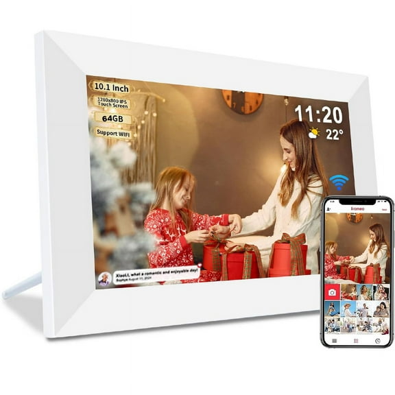 10.1-inch WiFi Digital Photo Frame, 1280*800 IPS High-definition Cloud Smart Digital Photo Frame, 64GB Storage Wall-mounted