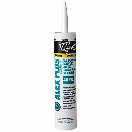 10.1 oz Dap 18101 White Alex Plus All Purpose Acrylic Latex Caulk Plus Silicone Pack of 12