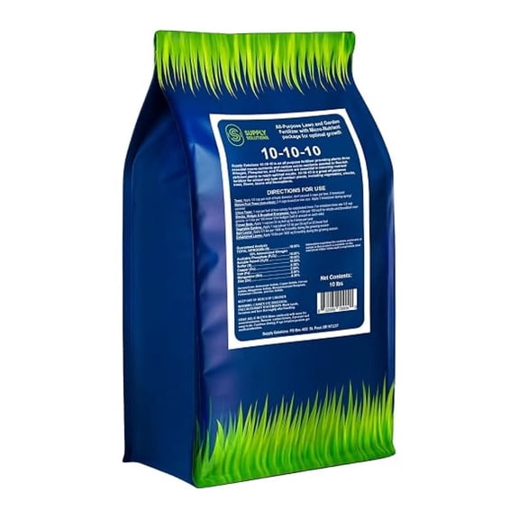 10-10-10 Complete Lawn & Garden Granular Fertilizer with Micronutrients Balanced NPK Plant Food for Soil Health, & Roots Safe for Vegetables, Fruits, Lawns (10 Pound)