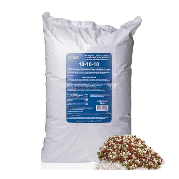 10-10-10 Complete Lawn & Garden Granular Fertilizer with Micronutrients – Balanced NPK Plant Food for Soil Health, & Roots – Safe for Vegetables, Fruits, Lawns (50 Pounds)