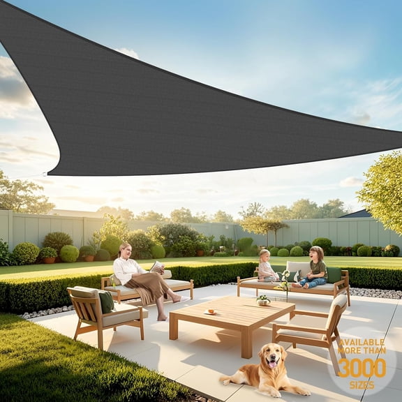 10'10'14' Dark Grey HDPE Sunshade Sail  UV Blocking Shade Canopy for Patio, Backyard, Garden Outdoor Use
