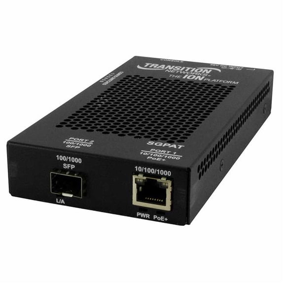 10, 100 & 1000 PoE Plus RJ-45 to Open Dual Speed SFP Port Media Converter