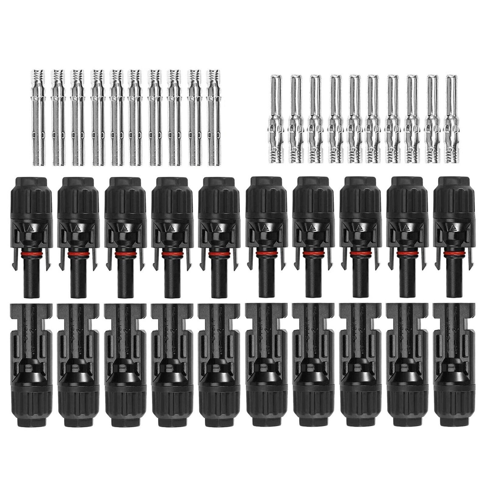 10-100 Pairs Plug & Socket, fits 2.5-6 mm Cables, Waterproof for Solar Panels MC4 Solar Connector Set