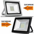 thumbnail interactive-video image 1 of 2-Pack Cutever 100W LED Flood Lights – Cool White (6000-6500K), IP66 Waterproof, Outdoor Security Spotlight 1 of 4