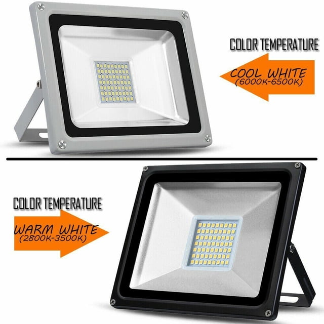 2-Pack Cutever 100W LED Flood Lights – Cool White (6000-6500K), IP66 Waterproof, Outdoor Security Spotlight