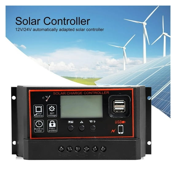 10-100A Solar Controller PWM Smart Automatic Charging Switch Regulator Controller Universal USB 5V Charging LCD Display ,Widely Use
