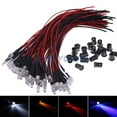 10100Pcs 3mm 5mm Pre Wired LED + Holder DC912V Diffused Lights