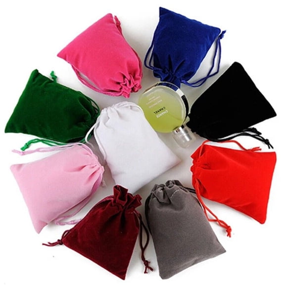 10-100pcs Velvet Drawstring Pouch Jewelry Baggie Ring Party Wedding Gift Bag