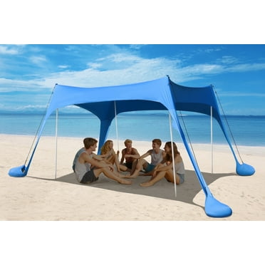 Easierhike 10'x10' Beach Tent Sun Shelter, UPF 50+ Windproof Beach Canopy for 8-10 People, Portable with Carry Bag, Easy Setup for Outdoor, Royal Blue