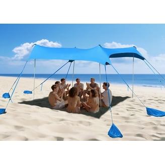 Sun Ninja Pop-Up Beach Tent 7x7.5 ft Shade Shelter for