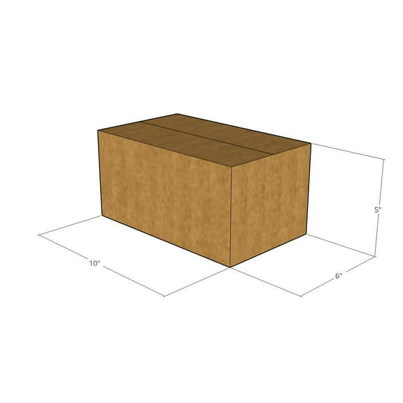 10x6x5 Kraft Brown Corrugated Shipping Boxes, 32 ECT Single-Wall, Qty 10