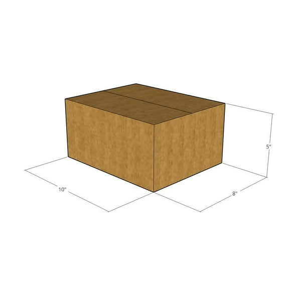 10x8x5 Kraft Brown Corrugated Shipping Boxes, 32 ECT Single-Wall, Qty 10