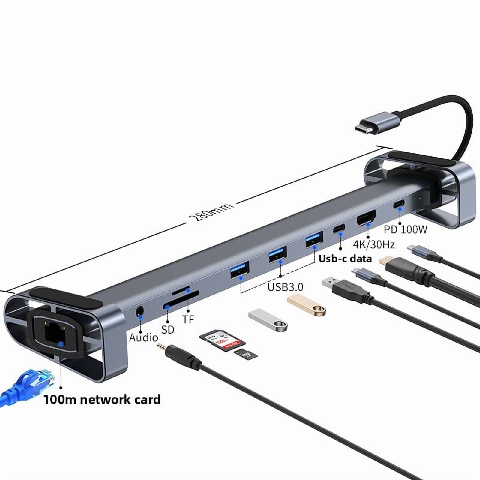 10/11/12-in-1 Docking Station Laptop Stand Audio USB Type-C 4K Video ...