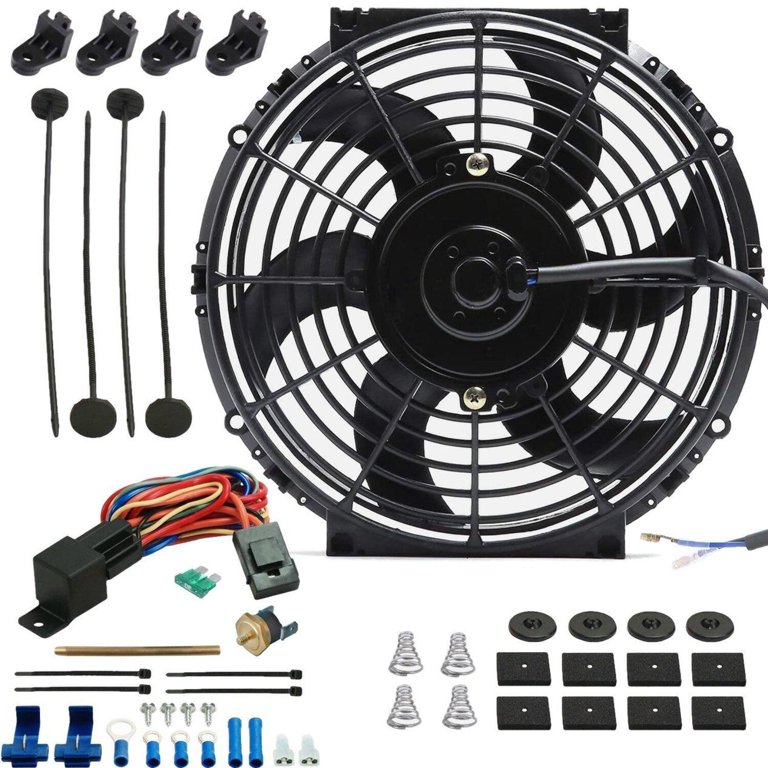 14 Inch Universal Electric Radiator Cooling Fan & Mounting Kit 12V 90W