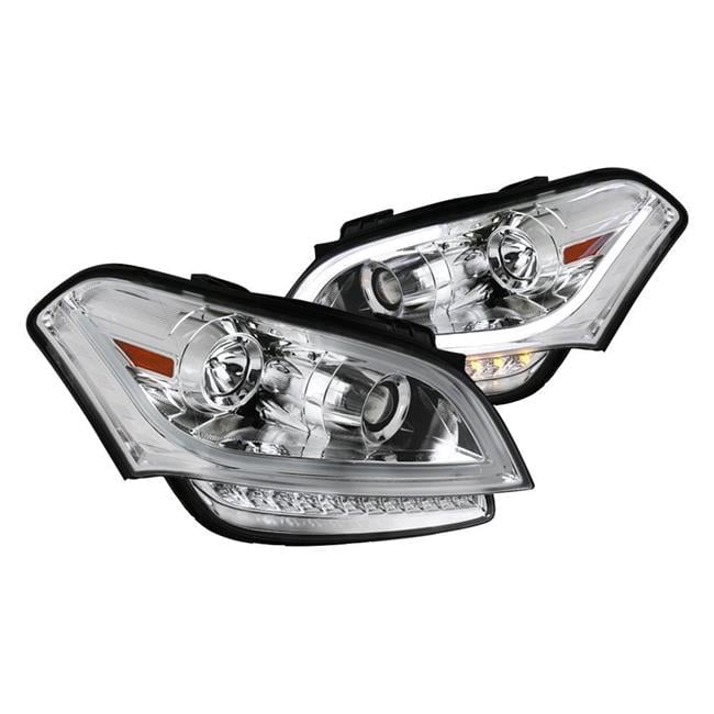 Pair Headlight Assemblies For 2010-2011 Kia Soul – Halogen – Driver & Passenger Side – Black Housing