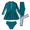 thumbnail image 1 of 10-11 T Swimsuit For Girls Girls Long Sleeve Rash Guard Two Piece Swim Set with UPF 50+ Sun for Surfing Beach and Pool Activities, 1 of 8