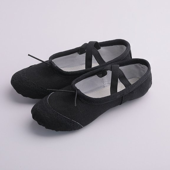 10-11 Years Ballet Shoes for Girls Toddler Ballet Slippers Soft Canvas Boys Dance Shoes for Toddler/Little Kid/Big Kid Black