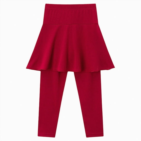10-11 Years Toddler Girls Leggings With Skirt High Waisted Tennis Athletic Flowy Skirted Legging With Pockets For Kid Sweatpants Joggers Pants Fall and Winter Red Cargo Pants