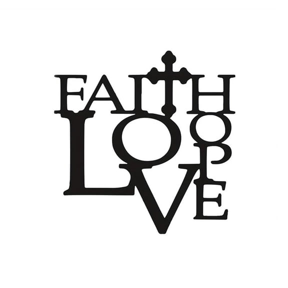 10.1210.24 Inches Faith, Love, Hope Metal Wall Art Ornaments Collection Hanging Wall Stickers & Murals For Home Decoration Outdoor Porch Office Terrace Gifts
