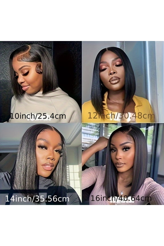 10/12/14/16inch Lace Put On And Go Glueless Closure Wigs Hair Straight Human Hair Pre Plucked Pre Cut No Glue 3 Seconds To Wear Glueless Wig Transparent Lace Front Wigs