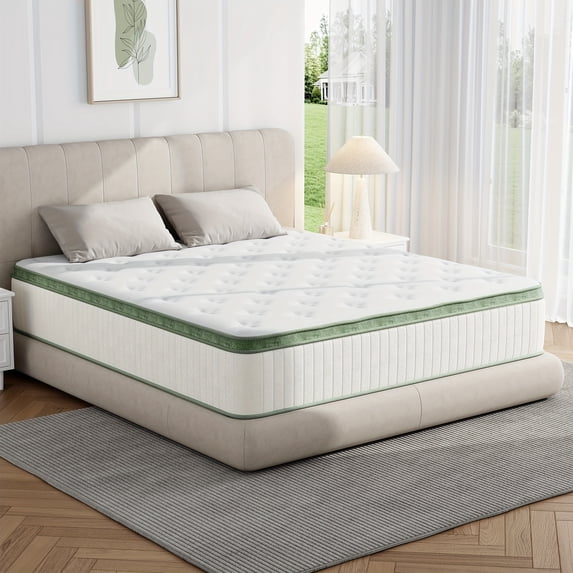 10/12/14 Inch Hybrid Mattress in a Box, Gel Memory Foam & Innerspring, Cooling, Motion Isolation, Edge Support, Medium Firm Euro Top, Full/Queen/King, Adjustable Base Compatible