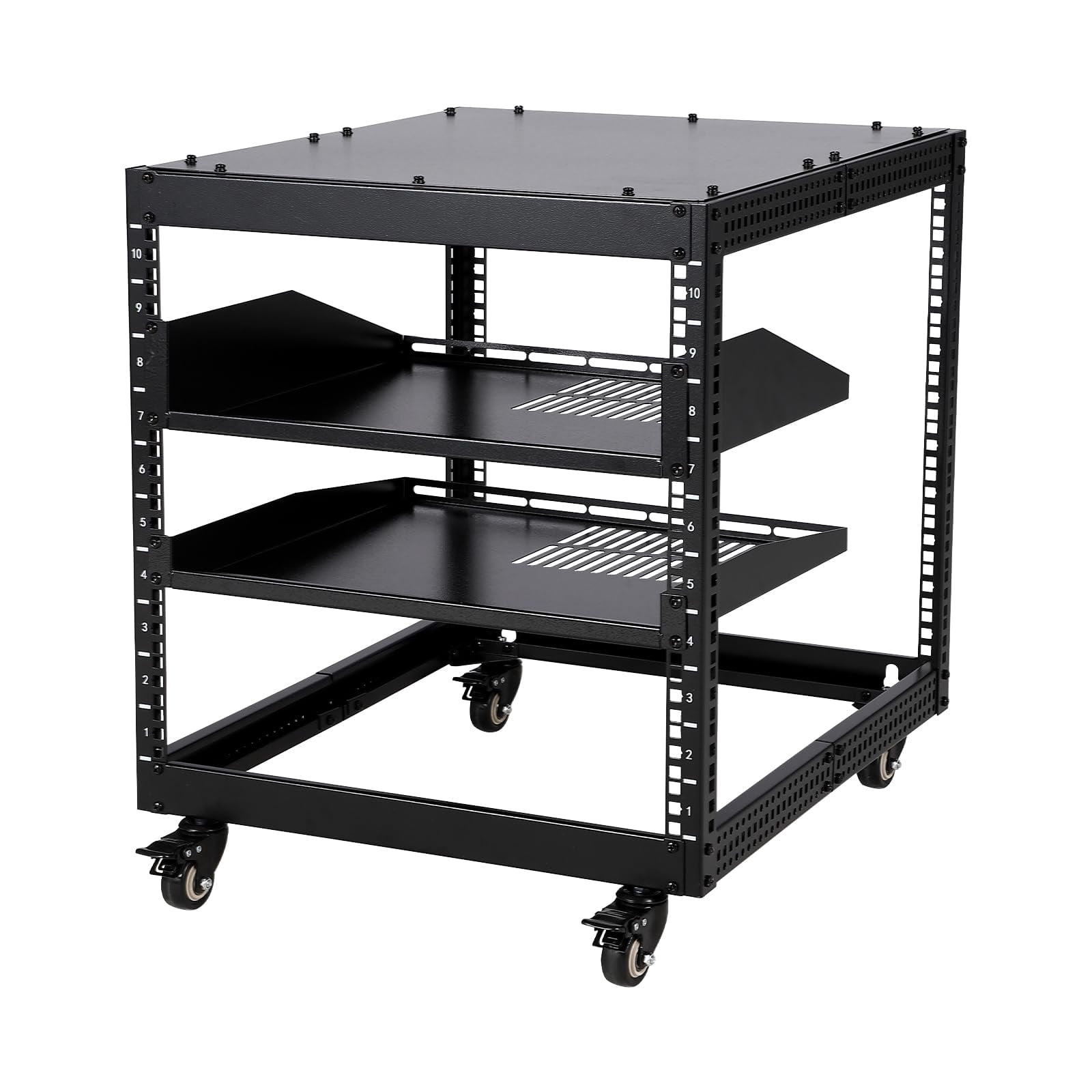 2d It Rack 10/12/15/20U Open Frame Server Rack, Wall-mountable & Free Standing IT ...