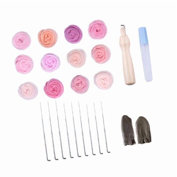 10/12 Color Craft Wool Felted Set Needle Felting Set with Felting Needle