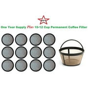 10-12 Cup Permanent Basket-Style Coffee Filter & a set of 12 Water Filters designed to fit Mr. Coffee Coffeemakers