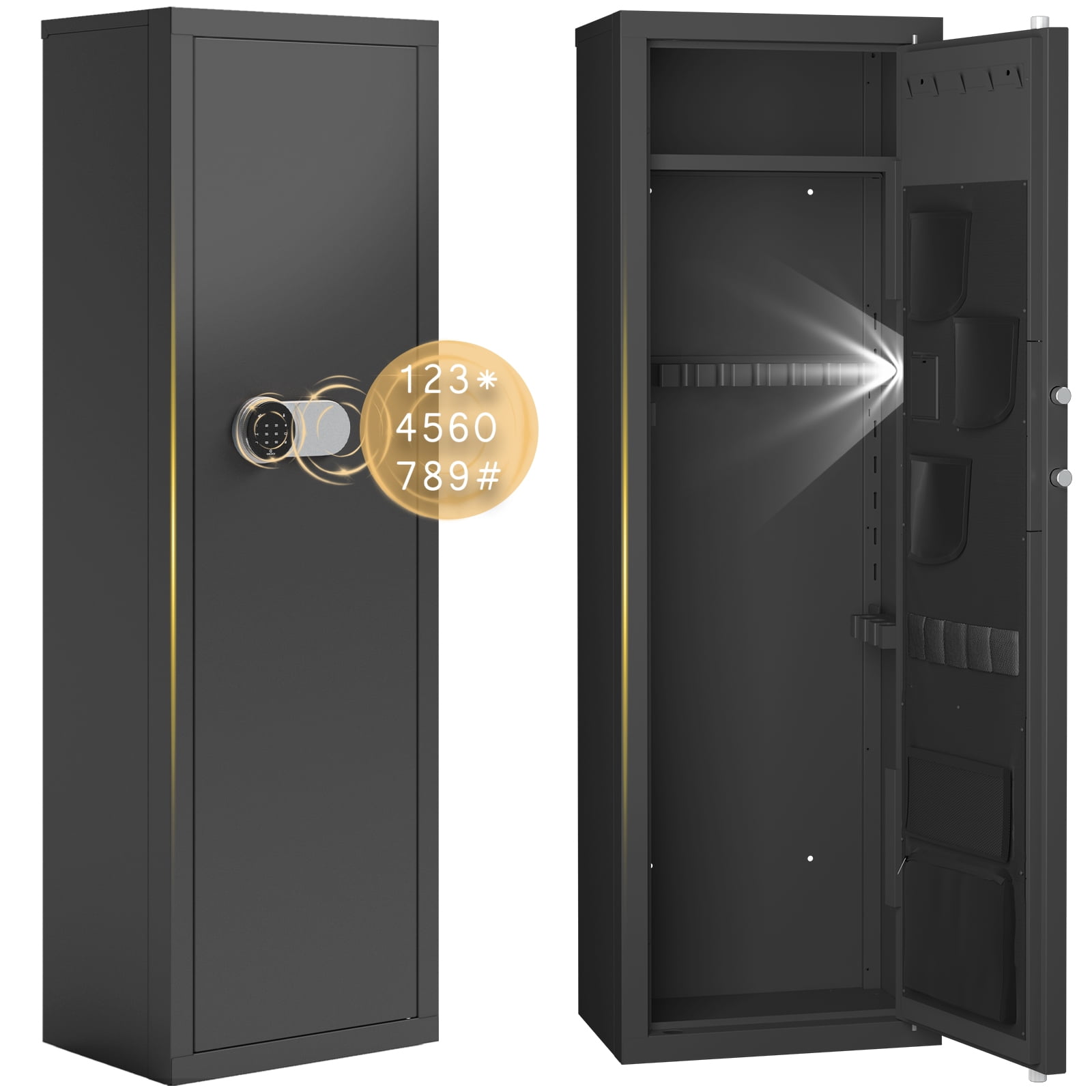 Clickoods 10-14 Gun Safe with Quick Access Digital Keypad - Secure Rifle and Shotgun Cabinet for Home Storage