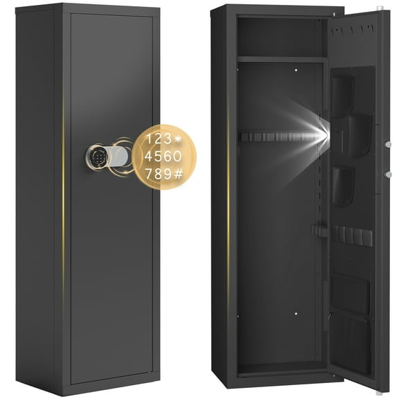 Clickoods 10-14 Gun Safe with Quick Access Digital Keypad - Secure Rifle and Shotgun Cabinet for Home Storage