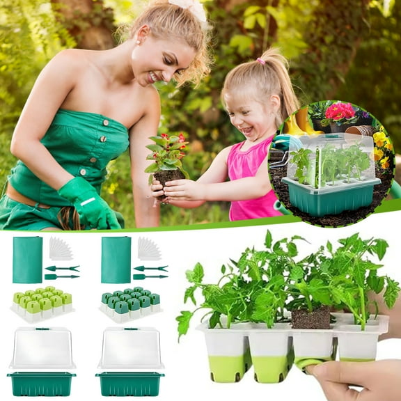 Under 10,12-Hole Silicone Pot Starters Tray,Seedling Tray for Plant Growth,Garden Planter Pot for Starting Seeds and Cultivating Plants Easy Storage|Silica gel,Green
