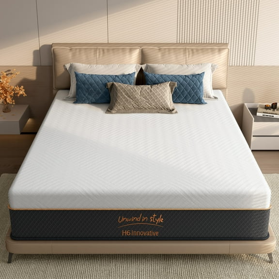 10" 12" Hybrid Mattress, Medium Firm with Cooling Gel Foam, Certified Safe, Strong Edge Support & Waffle Fabric