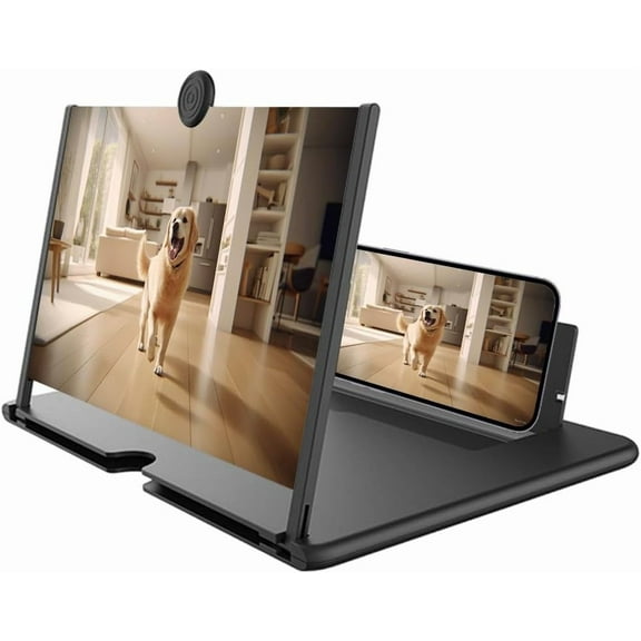 10-12 Inch Screen Magnifier Version, 2026 New Mobile Phone 3D HD Magnifying Projector Screen Enlarger for Movies, Videos and Gaming, Foldable Holder Stand Compatible with All Phones